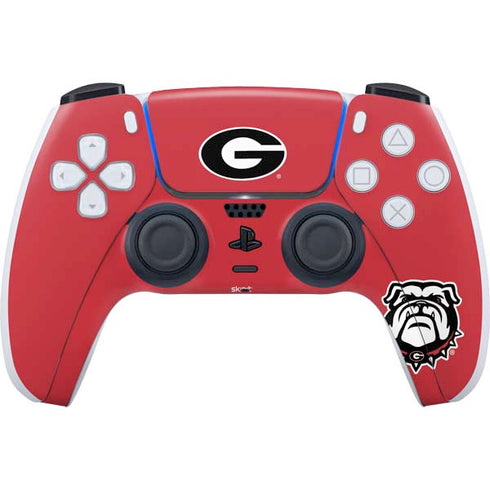 University of Georgia Logo Red PS5 Controller Skin